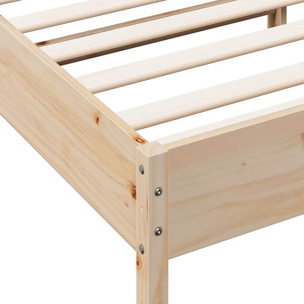 Bed Frame Bedroom 90x190 cm Solid Pine Wood Brown