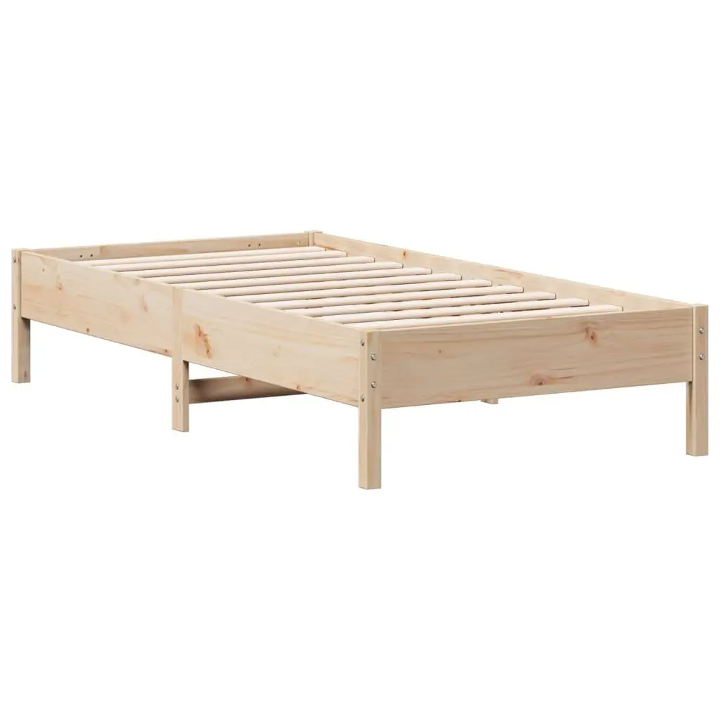 Bed Frame 90x190 cm Solid Pine Wood Slats Brown Bedroom Furniture