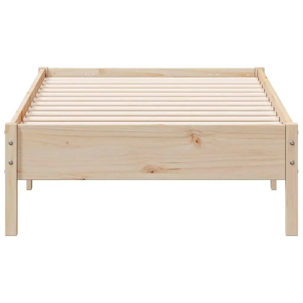 Bed Frame 90x190 cm Solid Pine Wood Slats Brown Bedroom Furniture