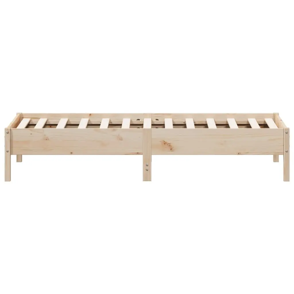 Bed Frame 90x190 cm Solid Pine Wood Slats Brown Bedroom Furniture