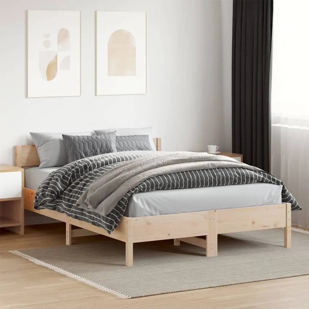 Solid Wood Pine Bed Frame 150x200 cm