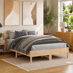Specifications of Bed Frame 135x190 cm Solid Pine Construction