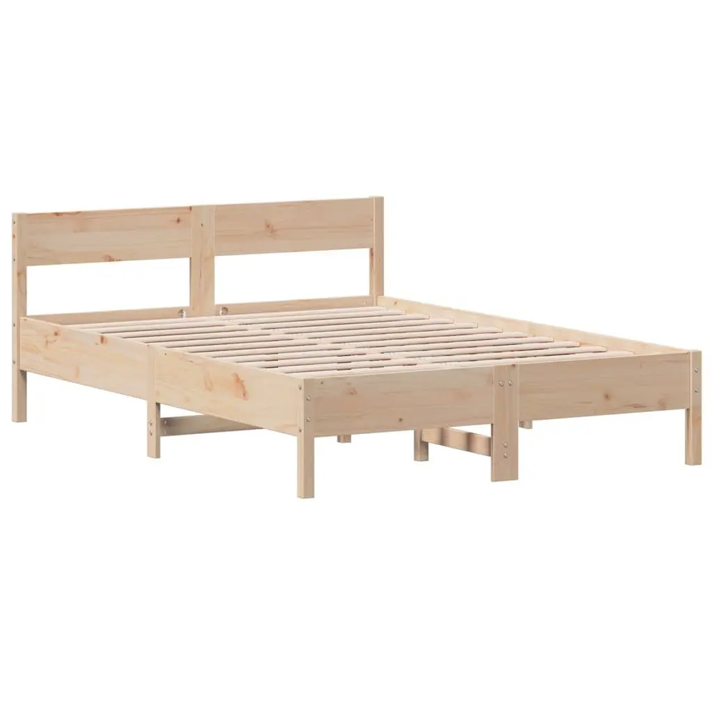 Bed Frame 135x190 cm Solid Pine Construction