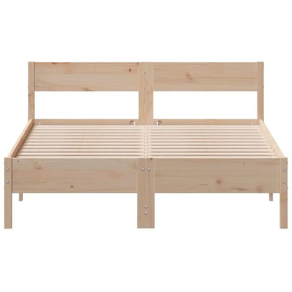 Bed Frame 135x190 cm Solid Pine Construction
