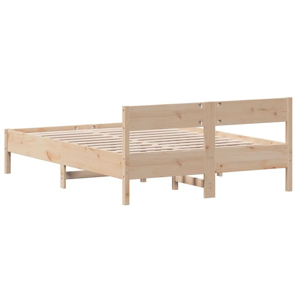 Bed Frame 135x190 cm Solid Pine Construction