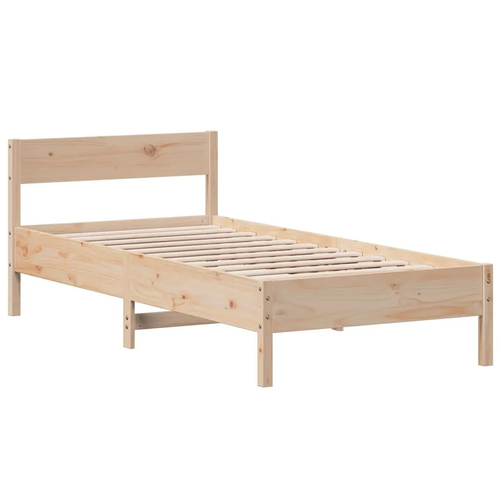 Solid Wood Pine Bed Frame Bedroom 90x190 cm Brown