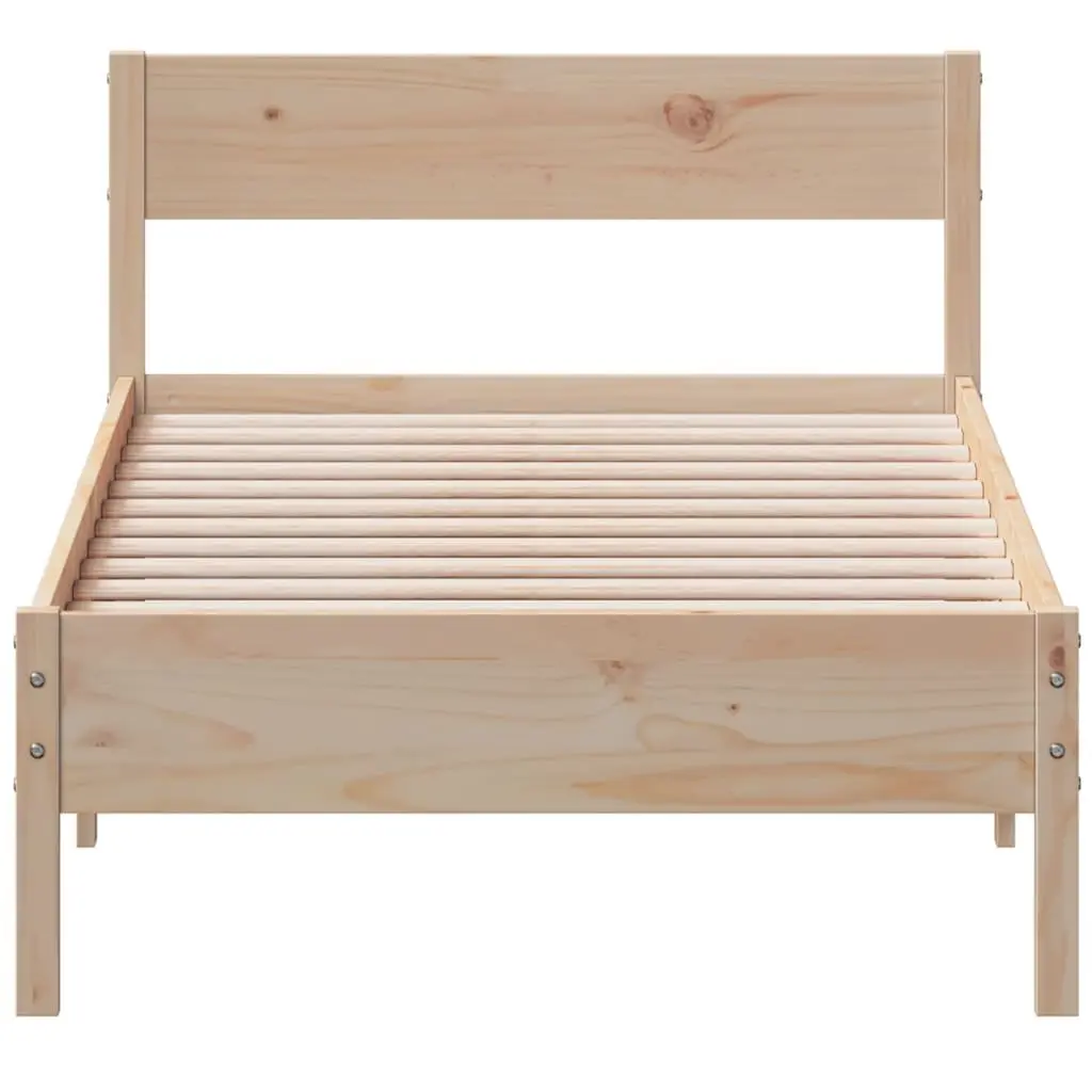 Solid Wood Pine Bed Frame Bedroom 90x190 cm Brown