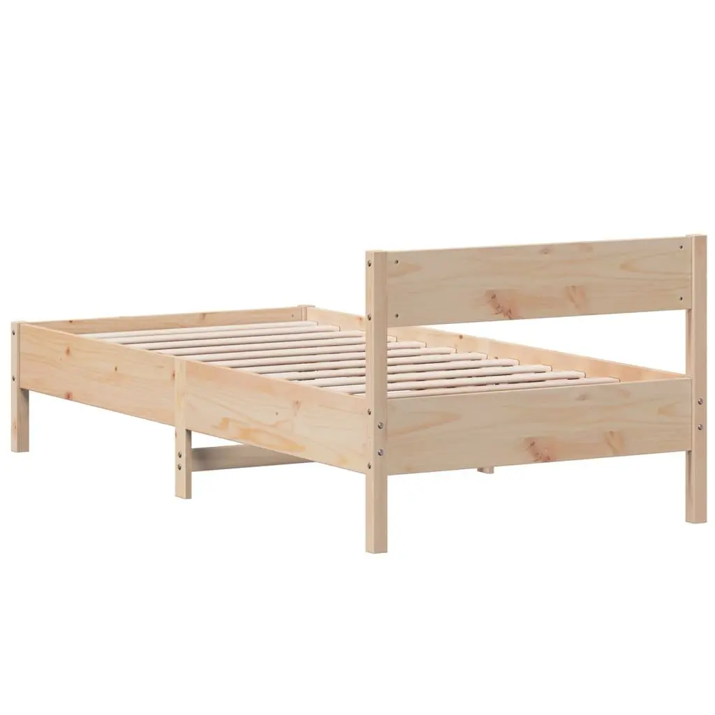 Solid Wood Pine Bed Frame Bedroom 90x190 cm Brown
