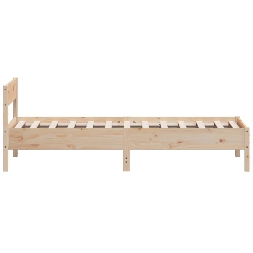 Solid Wood Pine Bed Frame Bedroom 90x190 cm Brown