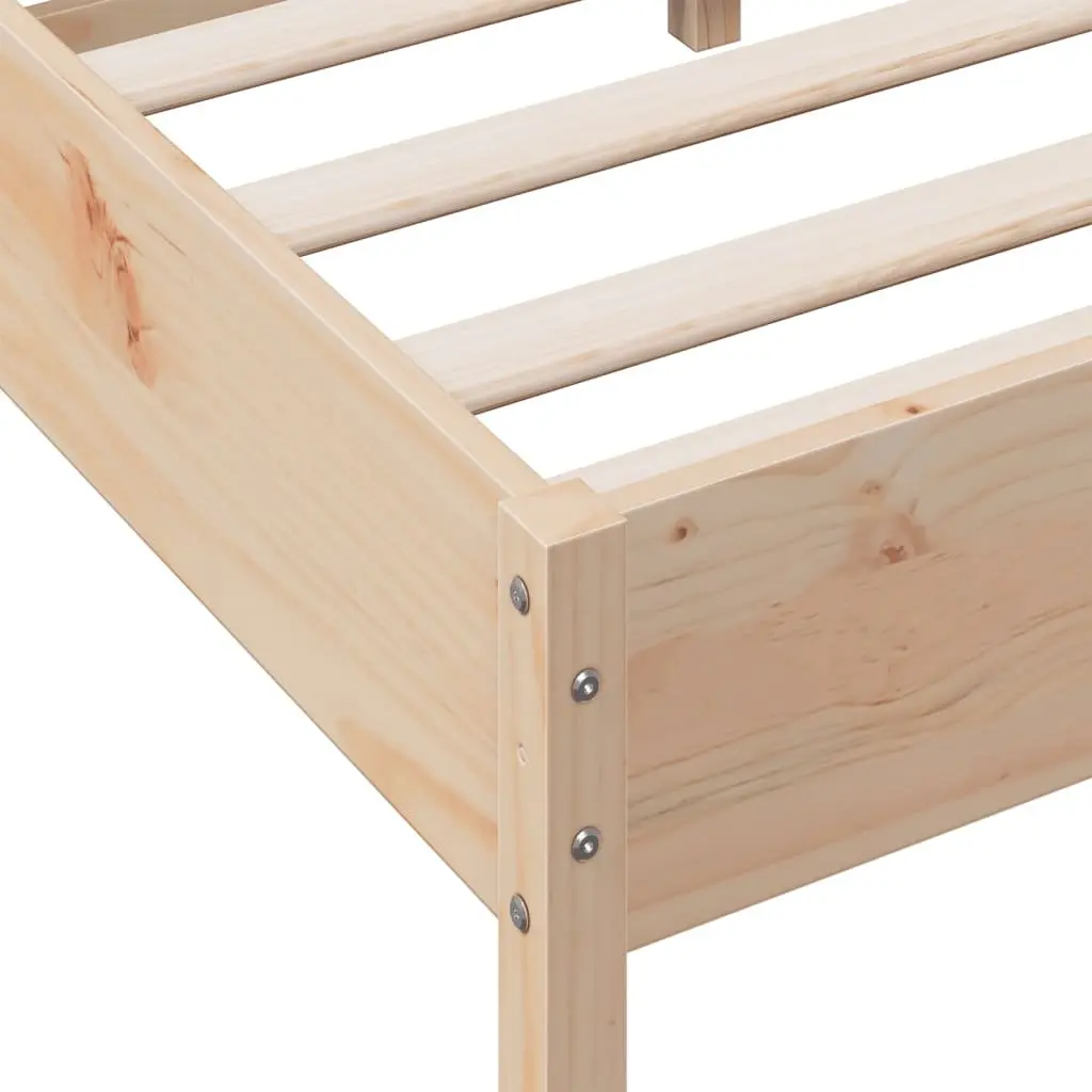 Solid Wood Pine Bed Frame Bedroom 90x190 cm Brown