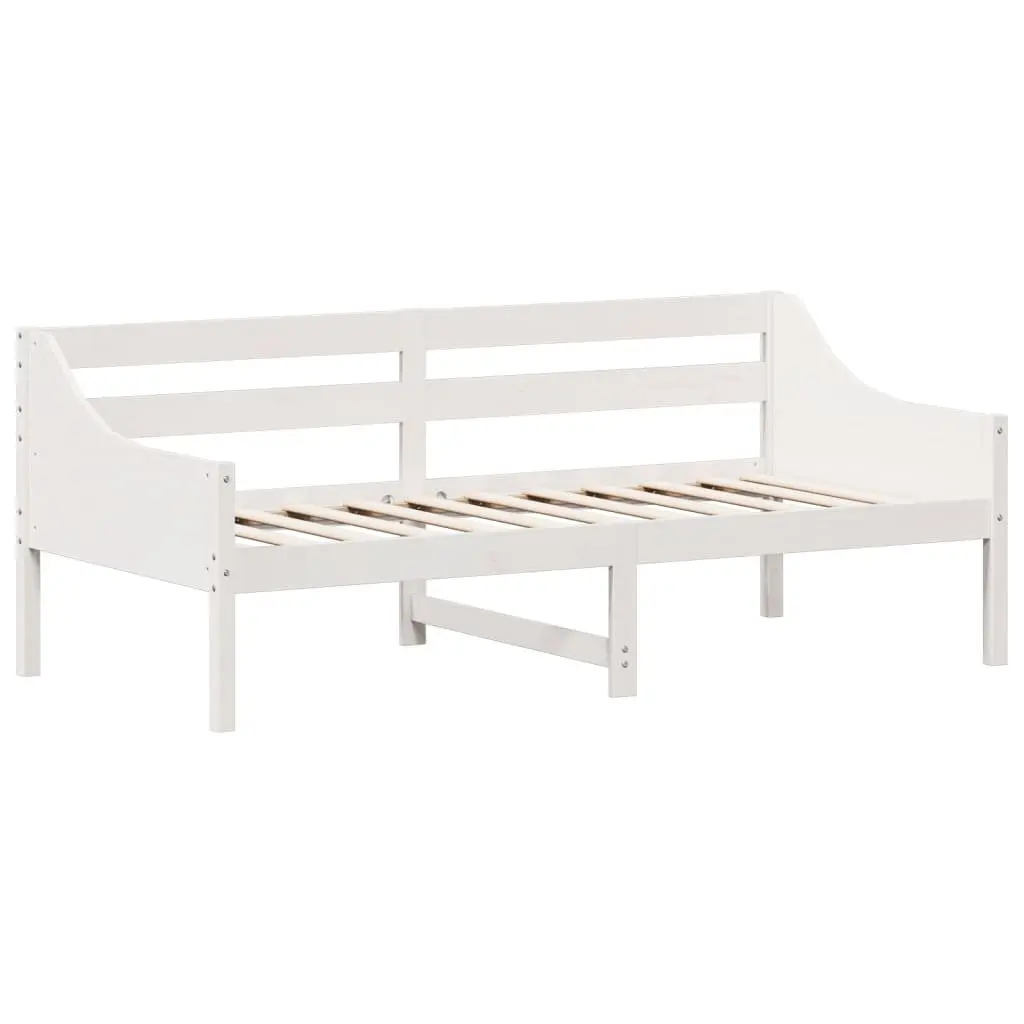 White Day Bed Frame Solid Wood 90x190 cm