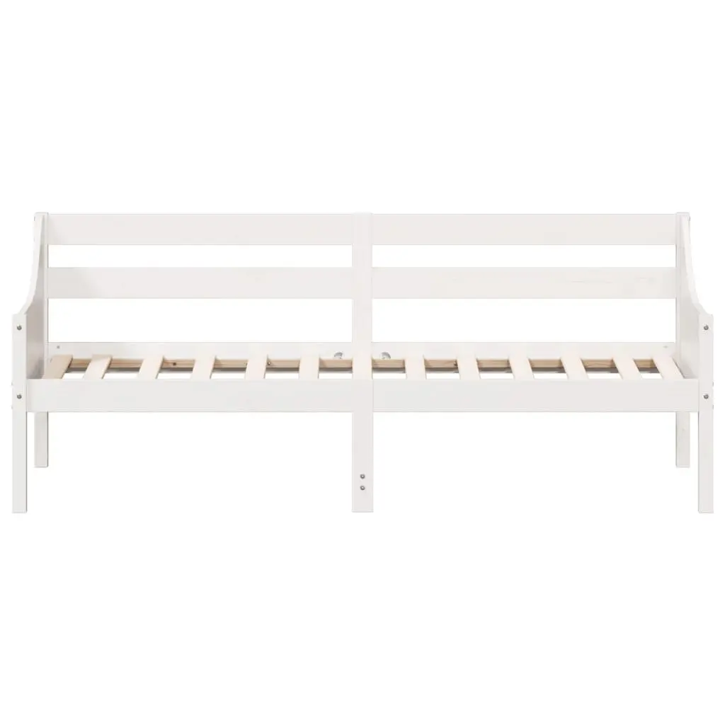 White Day Bed Frame Solid Wood 90x190 cm