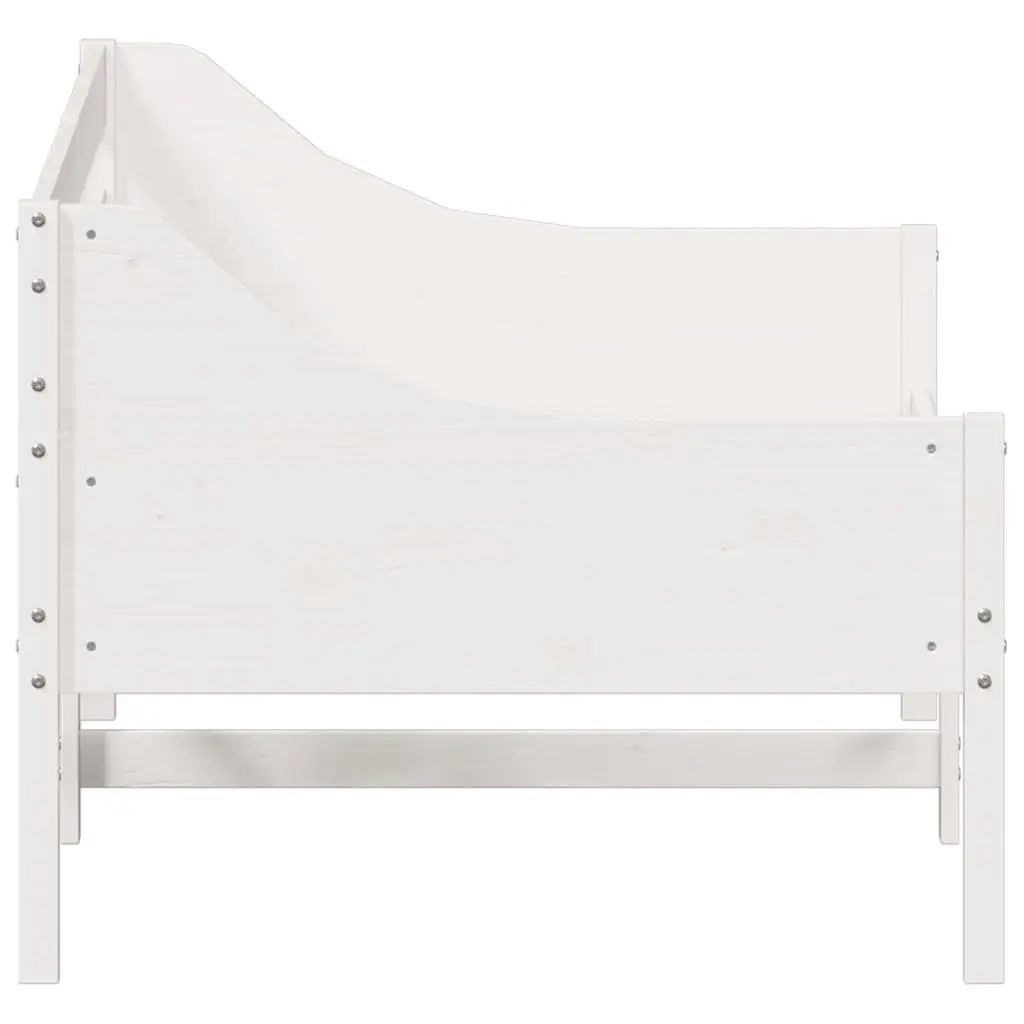 White Day Bed Frame Solid Wood 90x190 cm