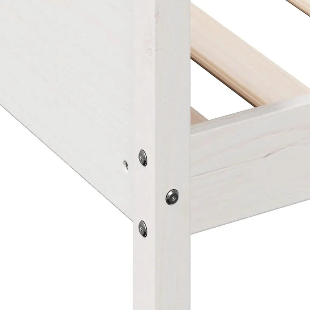 White Day Bed Frame Solid Wood 90x190 cm