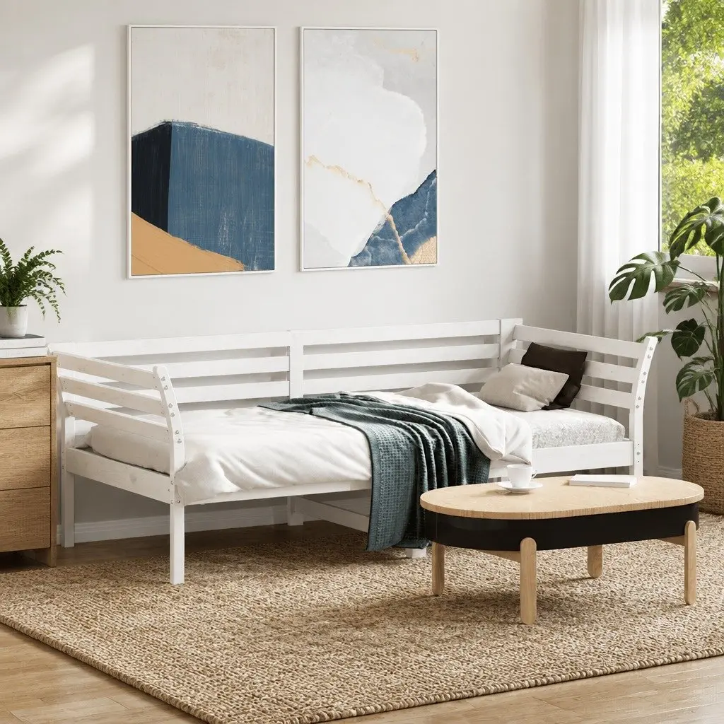 White Solid Pine Day Bed 90x190 cm