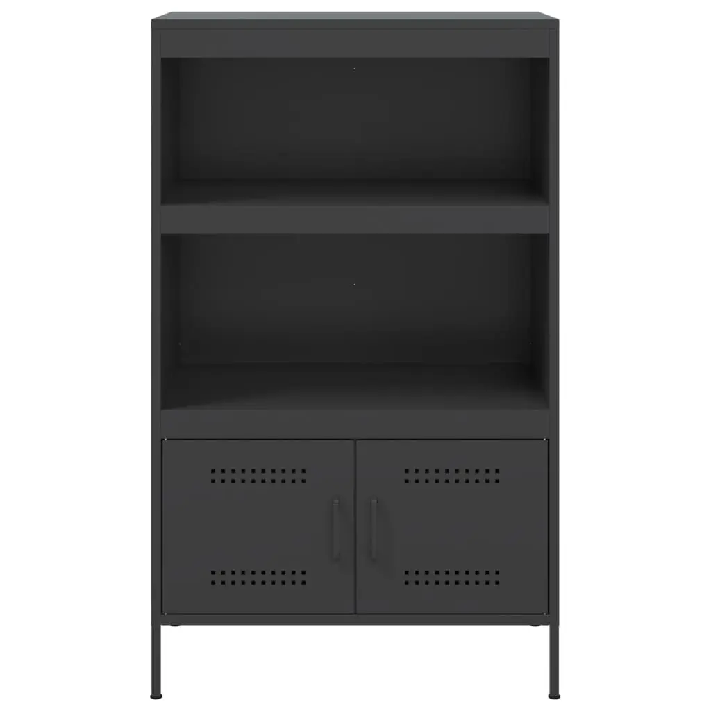Highboard Storage Cabinet Black Industrial Style Living Room Bedroom 68 x 39 x 113 cm