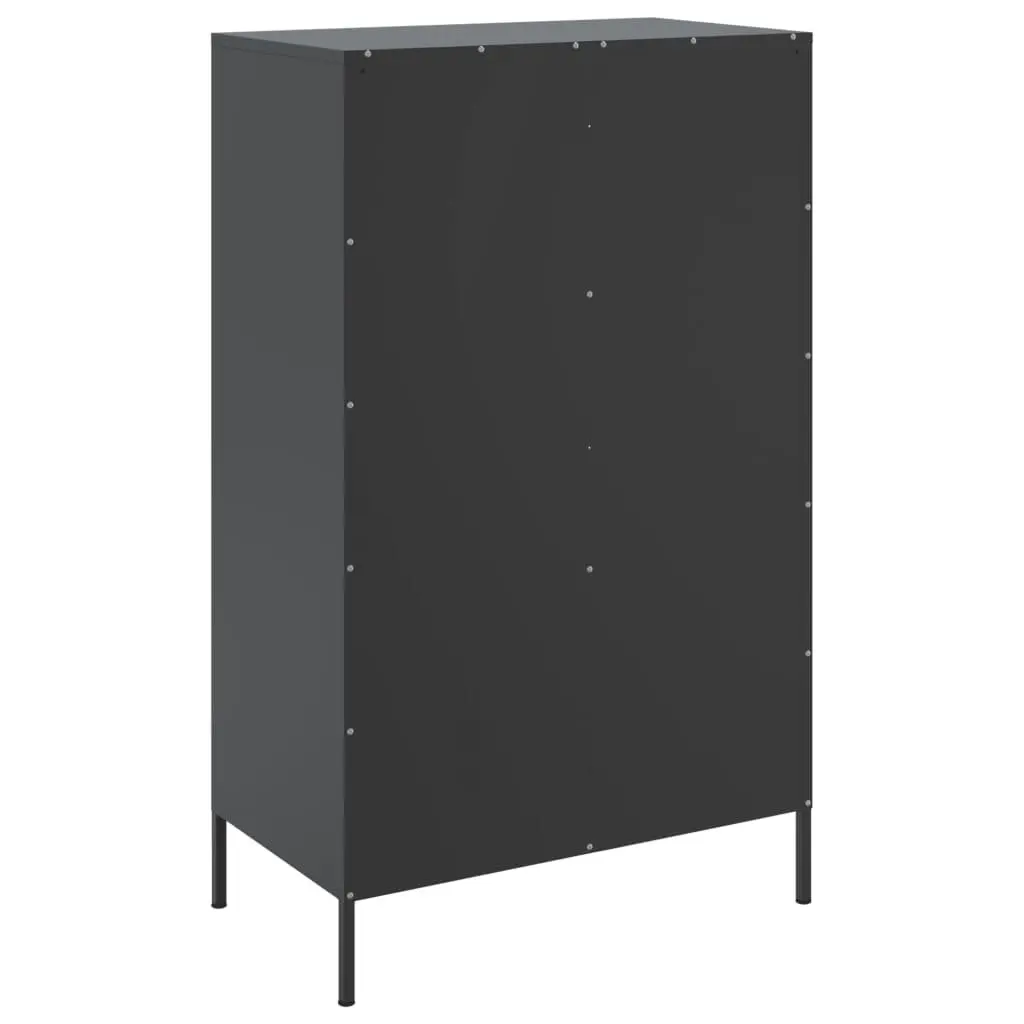 Highboard Storage Cabinet Black Industrial Style Living Room Bedroom 68 x 39 x 113 cm