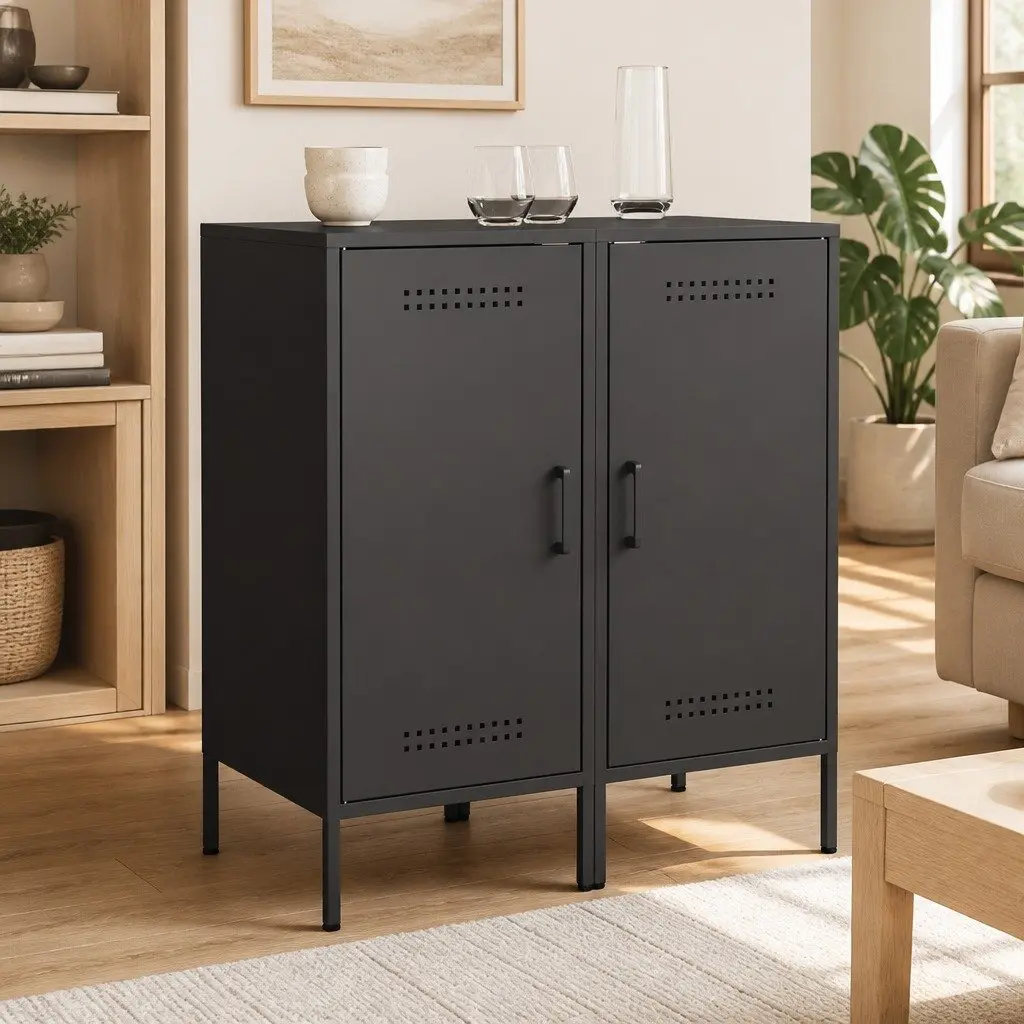 Black Industrial Sideboards Storage Cabinets
