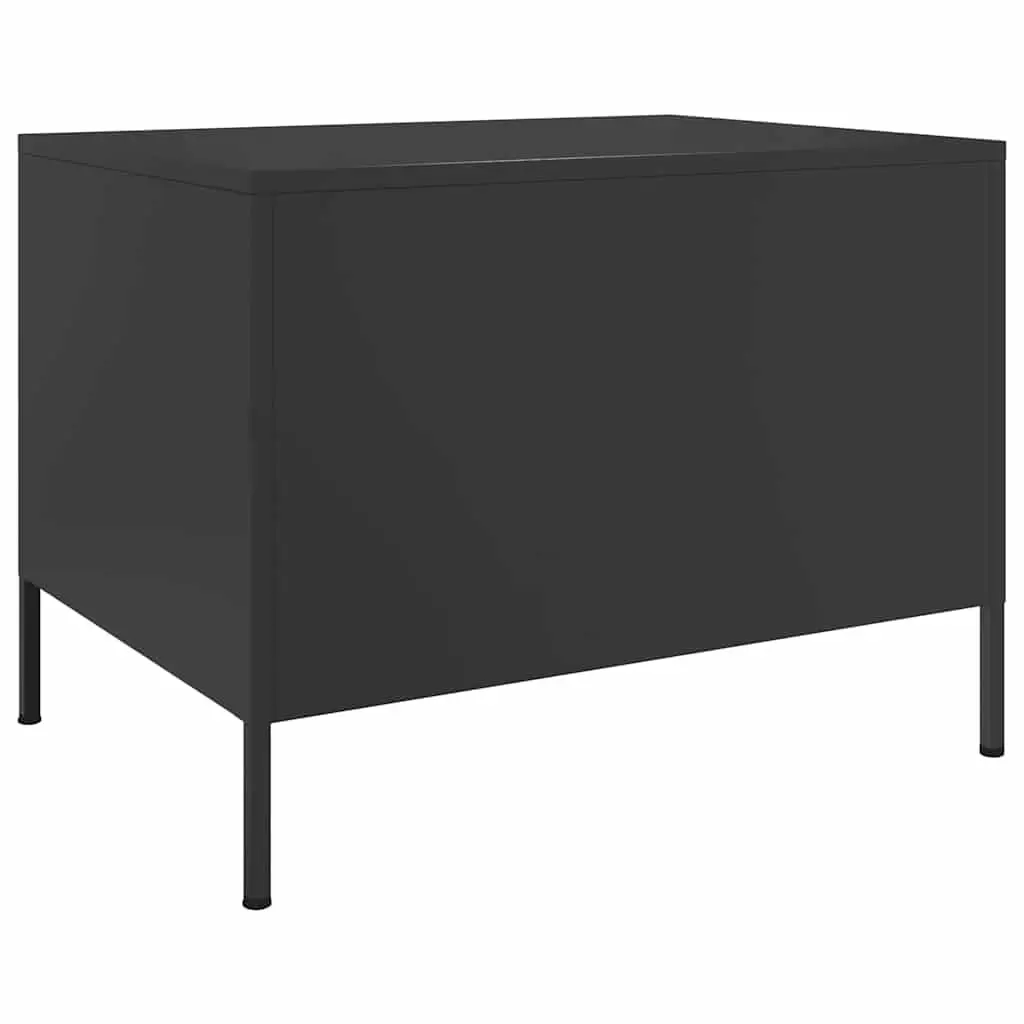 Industrial Coffee Table Black Storage Steel Frame Living Room Sofa Side Accent