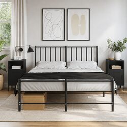 Bedside Cabinets 2 pcs Black - Dimensions 36x39x68 cm