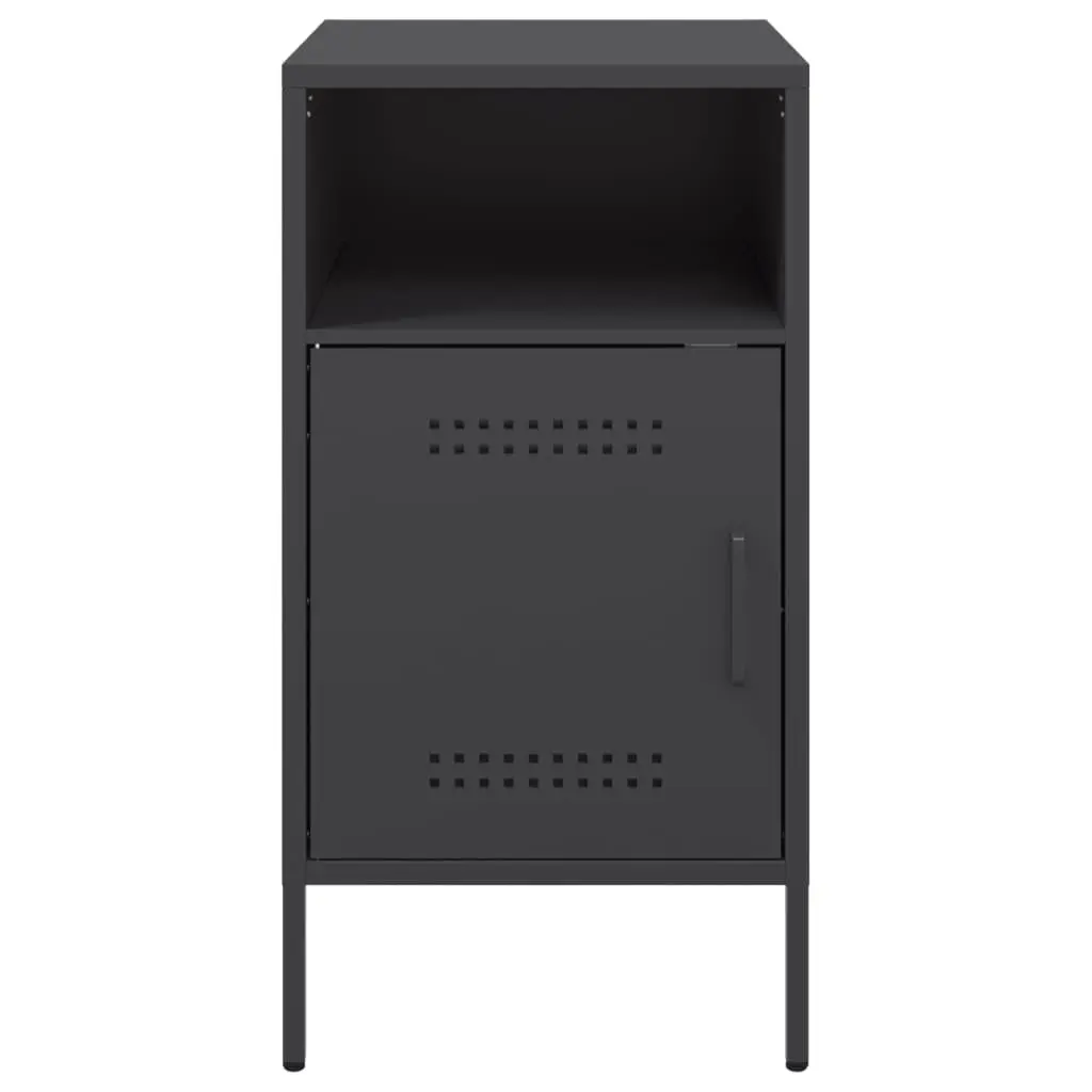 Industrial Style Bedside Cabinets Storage 2 Piece Set Black 36x39x68 cm for Bedroom Living Room Nightstand Table