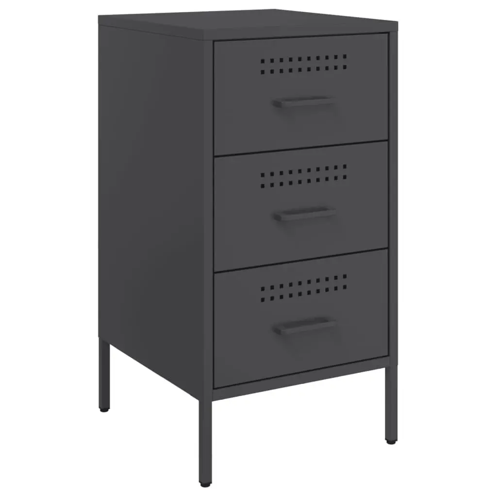 Bedside Cabinets 2 pcs Black 36x39x68 cm Industrial Style Storage Table