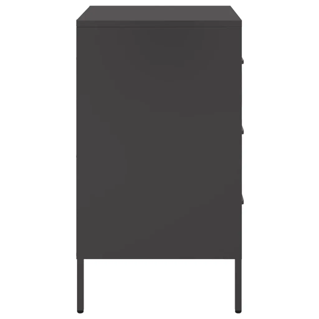Bedside Cabinets 2 pcs Black 36x39x68 cm Industrial Style Storage Table