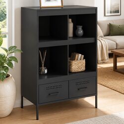 Black Highboard Cabinet Dimensions 68x39x101.5cm