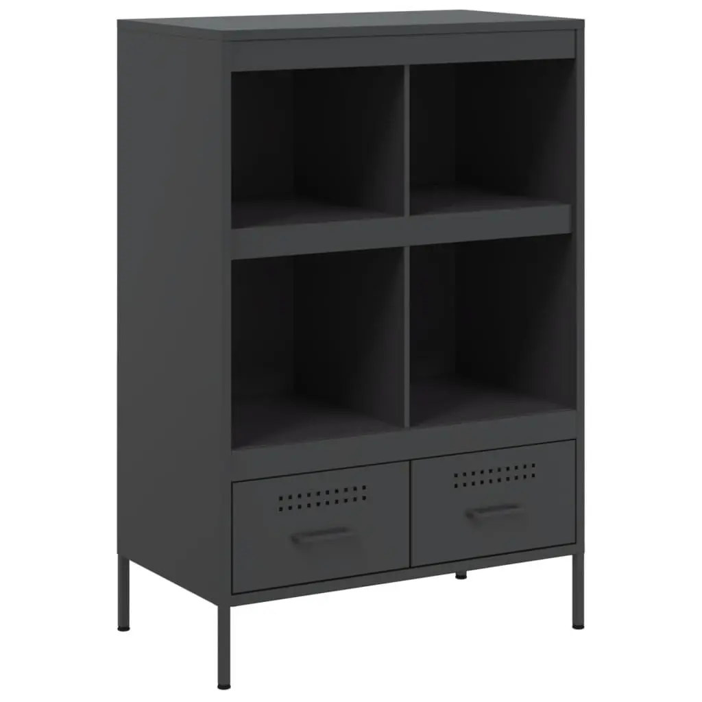 Highboard Cabinet for Living Room or Bedroom Black 68x39x101.5cm Storage Sideboard Industrial Style