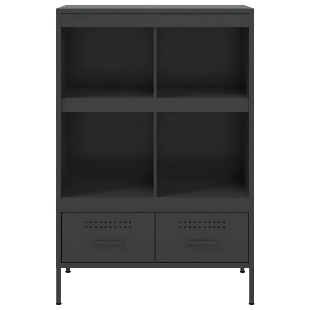 Highboard Cabinet for Living Room or Bedroom Black 68x39x101.5cm Storage Sideboard Industrial Style