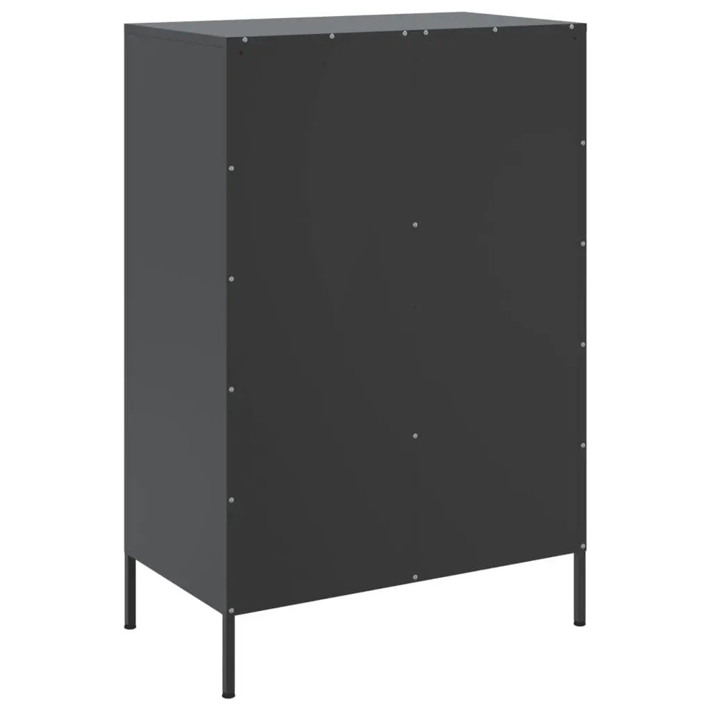 Highboard Cabinet for Living Room or Bedroom Black 68x39x101.5cm Storage Sideboard Industrial Style