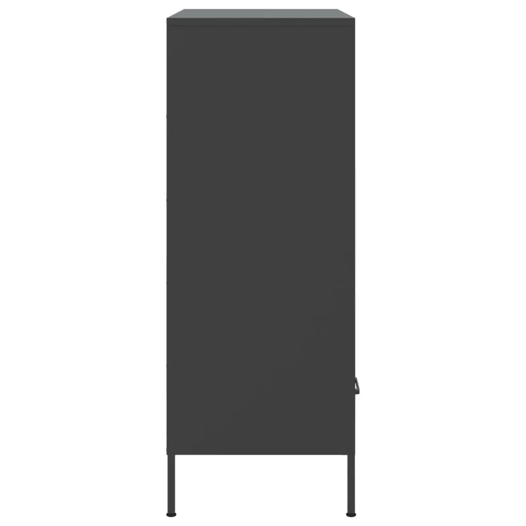 Highboard Cabinet for Living Room or Bedroom Black 68x39x101.5cm Storage Sideboard Industrial Style