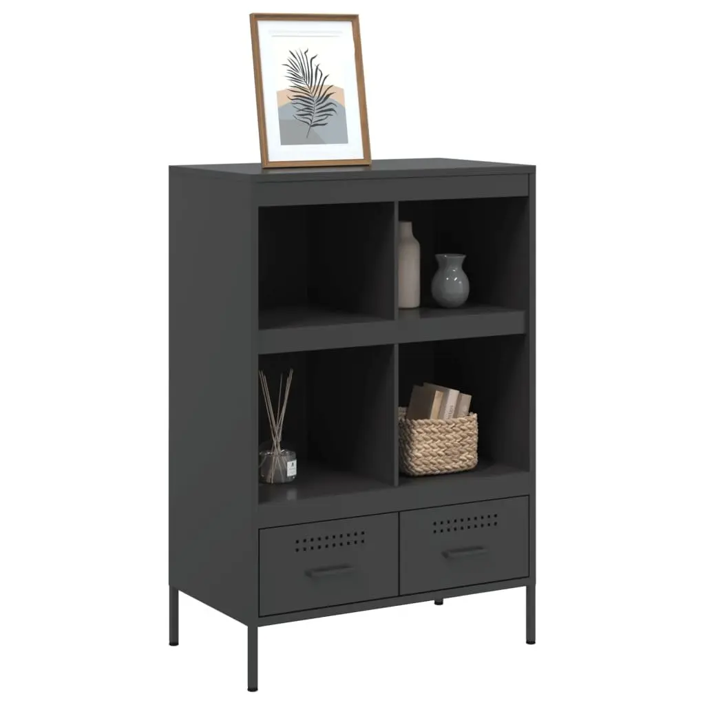 Highboard Cabinet for Living Room or Bedroom Black 68x39x101.5cm Storage Sideboard Industrial Style