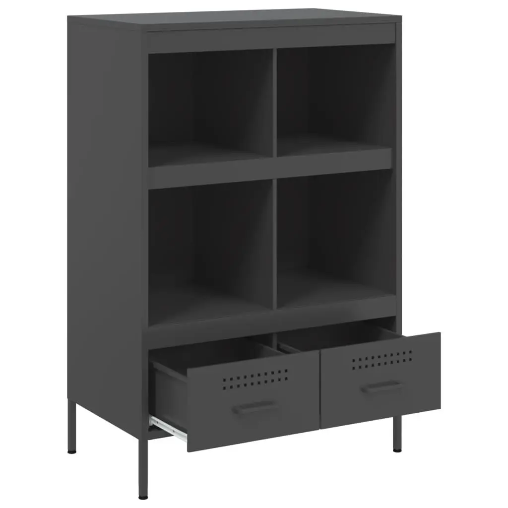 Highboard Cabinet for Living Room or Bedroom Black 68x39x101.5cm Storage Sideboard Industrial Style