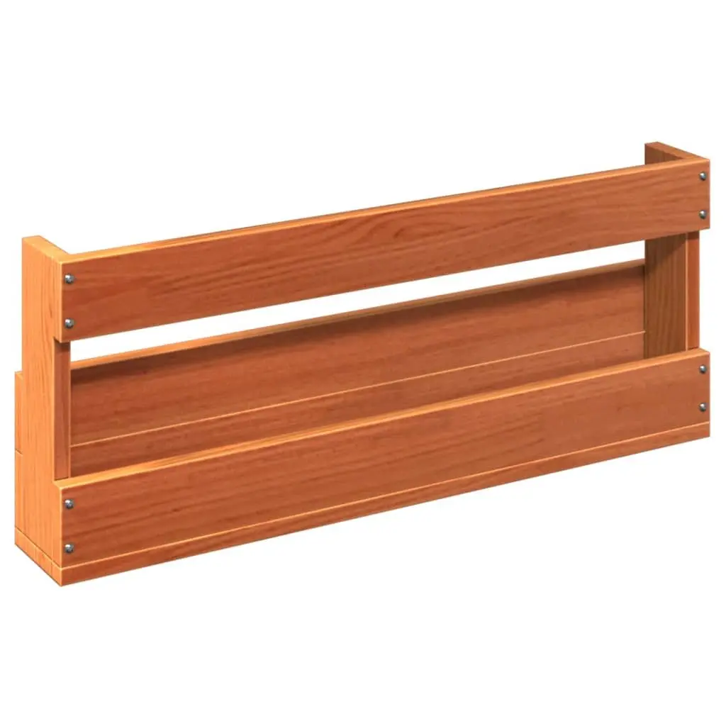 Wall-Mounted Shoe Rack 2 Pieces Solid Pine Wood Organizer Storage Brown