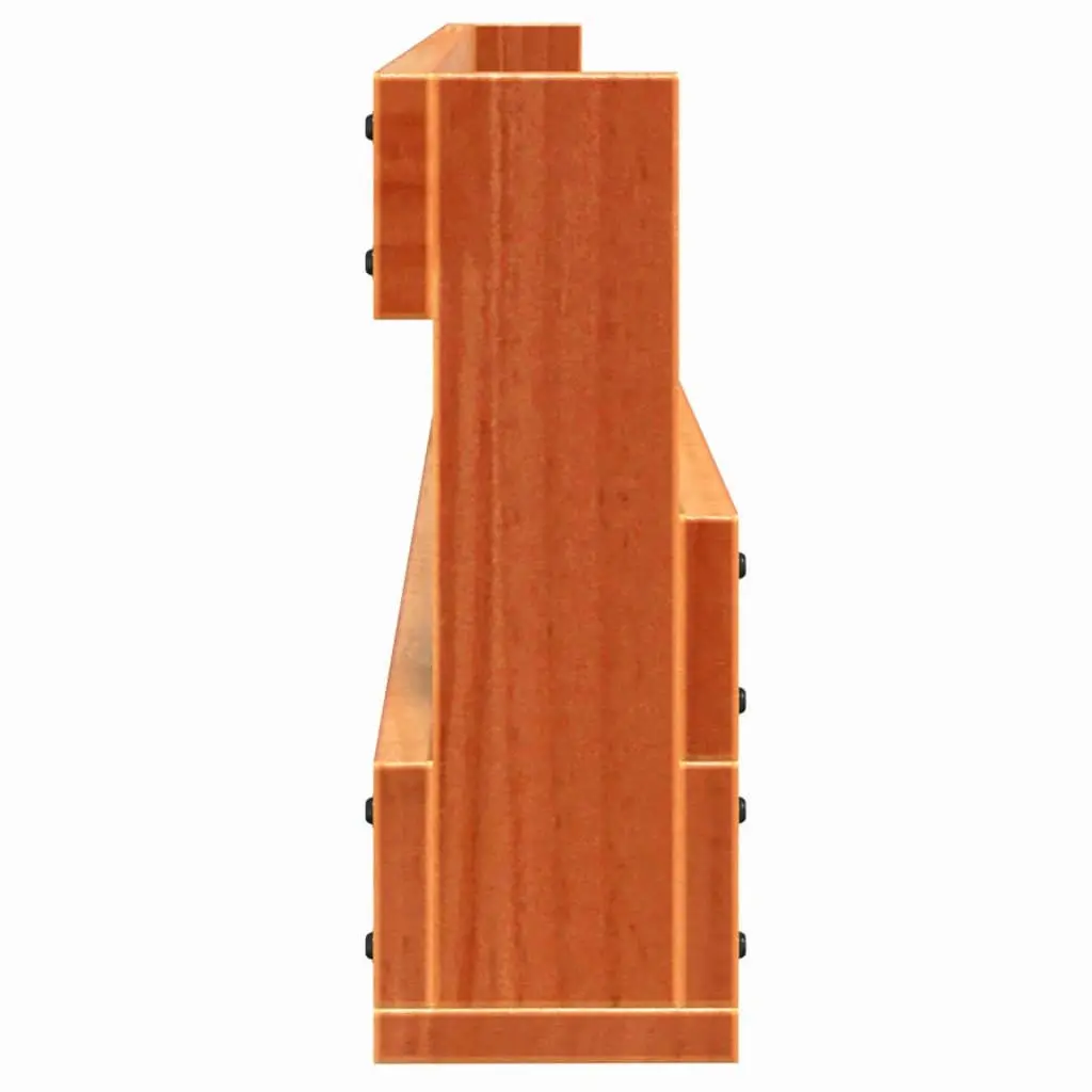Wall-Mounted Shoe Rack 2 Pieces Solid Pine Wood Organizer Storage Brown