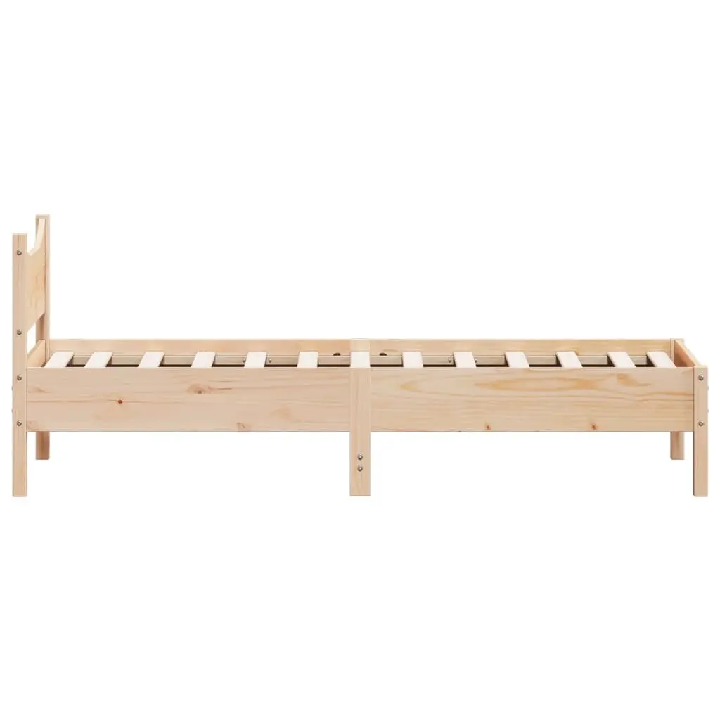 Single Bed Frame 92x187 cm Solid Wood Pine Bedroom Furniture Slatted Base
