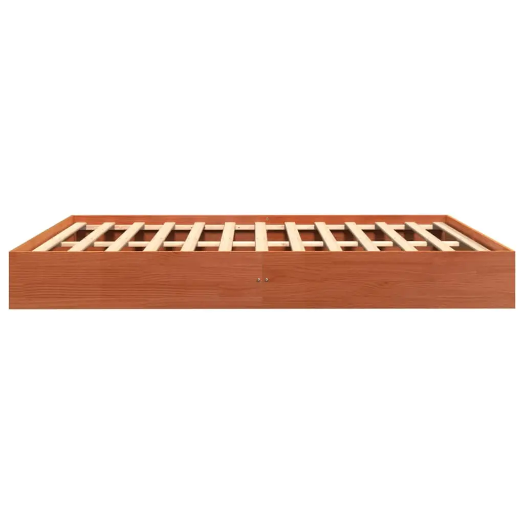 Bed Frame Solid Wood Pine Brown 150x200 cm Bedroom Furniture