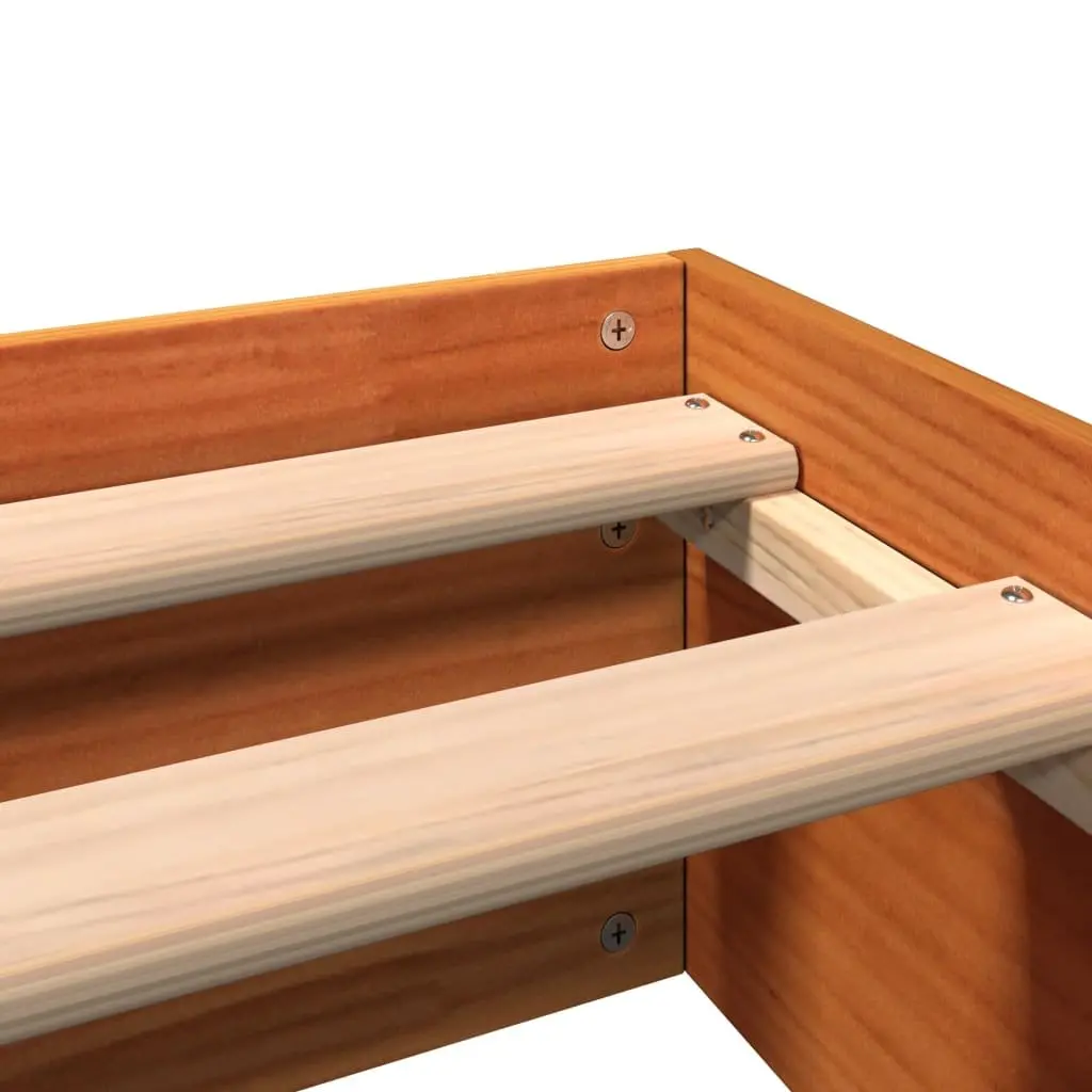 Bed Frame Solid Wood Pine Brown 150x200 cm Bedroom Furniture