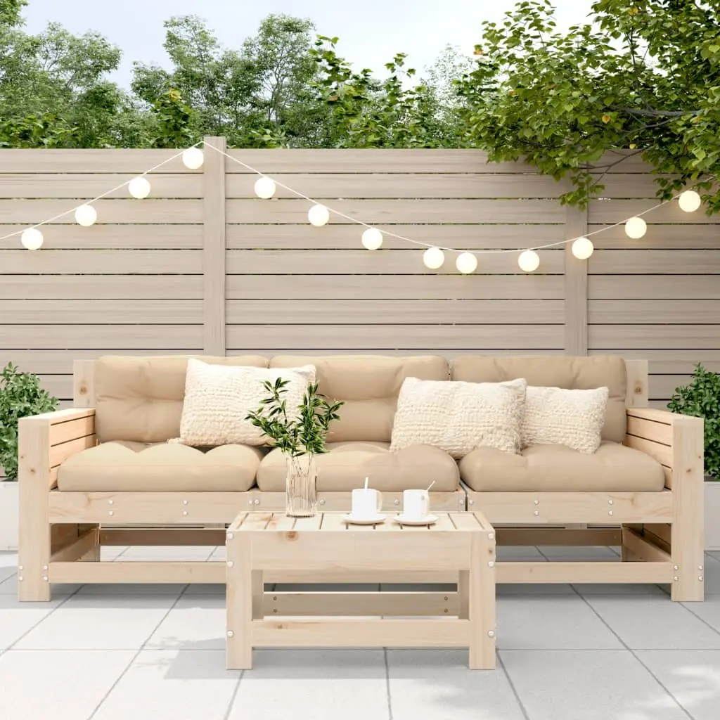 Garden Footstool Ottoman Wood Outdoor Seating Patio Furniture Sectional Unit
