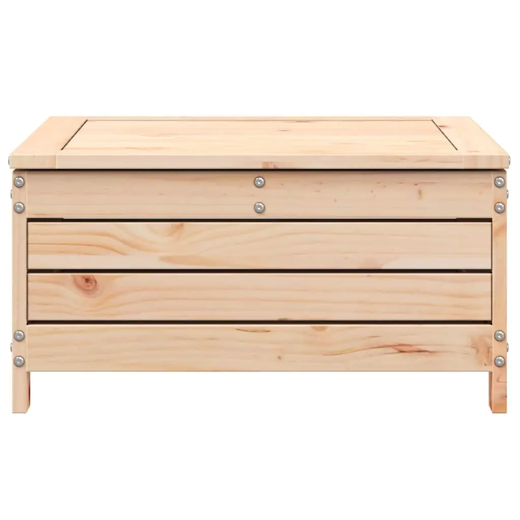 Outdoor Footstool Ottoman in Brown Wood