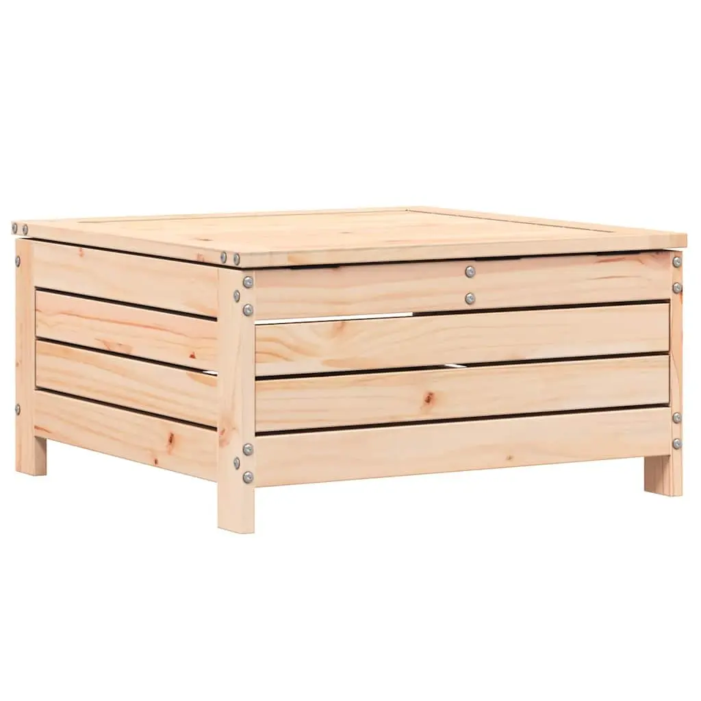 Outdoor Footstool Ottoman in Brown Wood