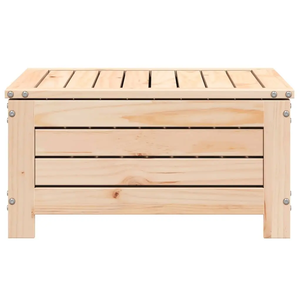 Outdoor Footstool Ottoman in Brown Wood