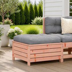 Dimensions: 62 x 63.5 x 32 cm Wooden Garden Footstool Ottoman