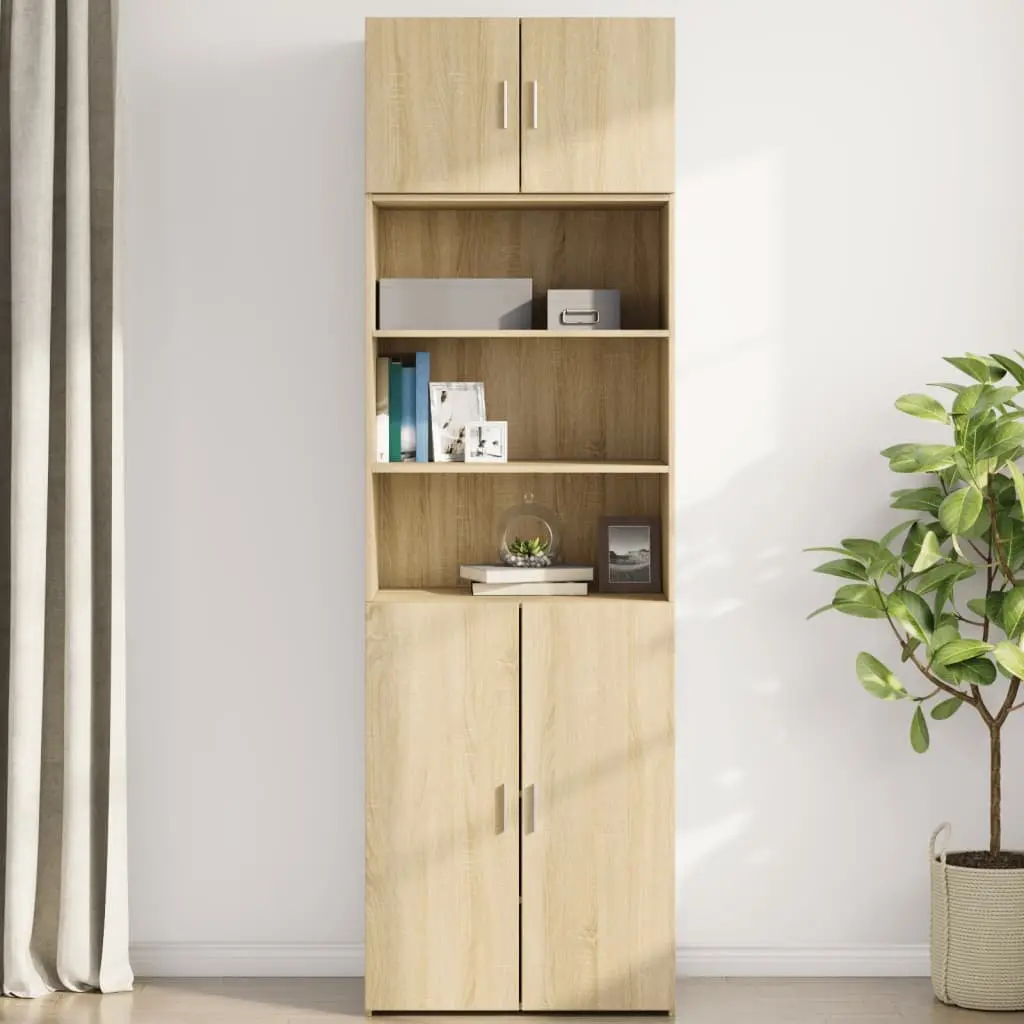 Wall Cabinet for Living Room Bedroom Garage 70 x 42.5 x 40 cm Sonoma Oak Brown Engineered Wood Storage Hanging Furniture