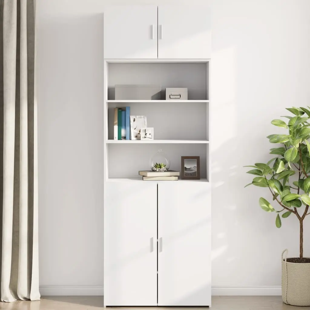 Wall Cabinet Storage Engineered Wood White Hanging Cabinet Bedroom Living Room 80 x 42.5 x 40 cm