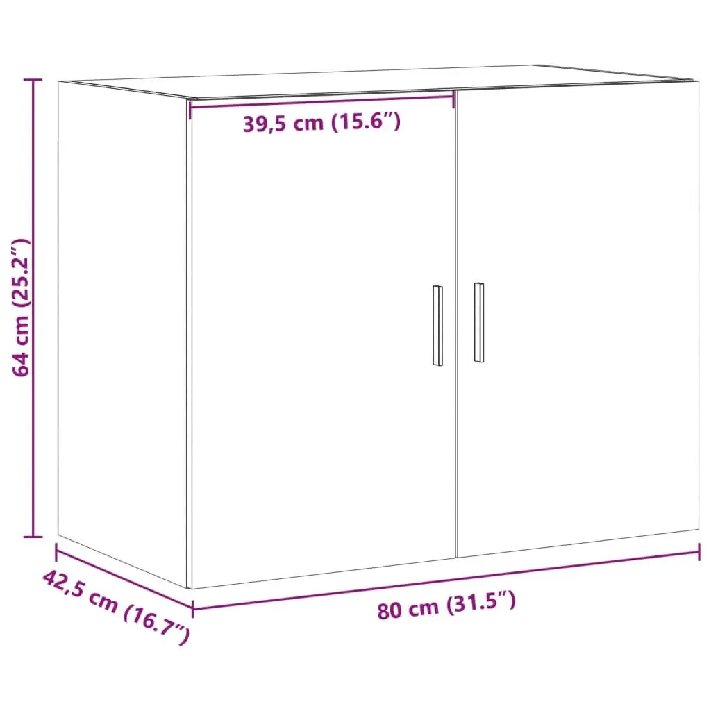 80x42.5x64cm Brown Engineered Wood Wall Cabinet