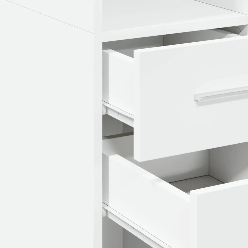 Highboard Cupboard Modern Engineered Wood White Sideboard for Home Storage 30x42.5x185cm