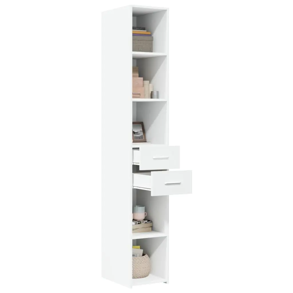 Highboard Cupboard Modern Engineered Wood White Sideboard for Home Storage 30x42.5x185cm