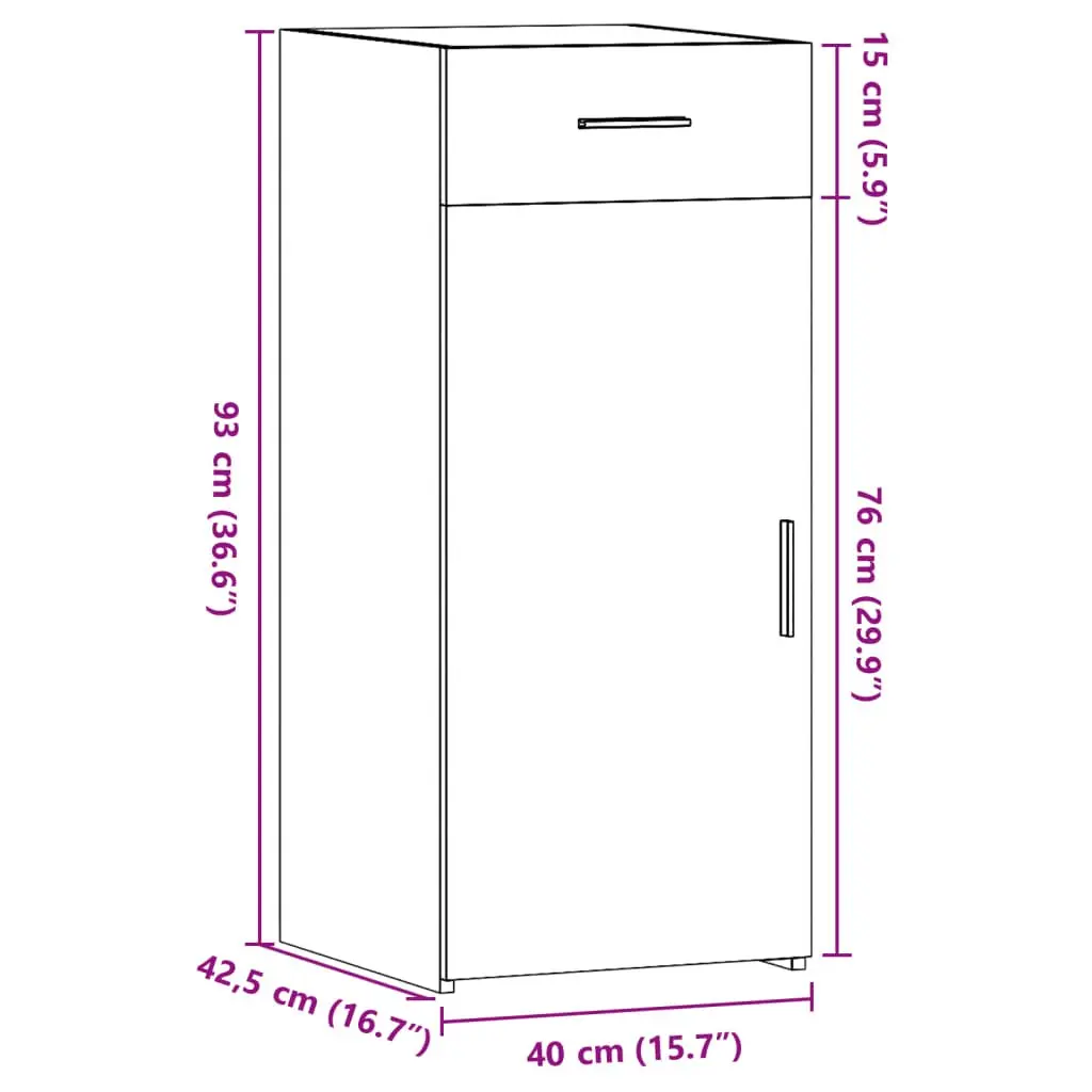 Sideboard for Home Storage Brown Engineered Wood 40 x 42.5 x 93 cm
